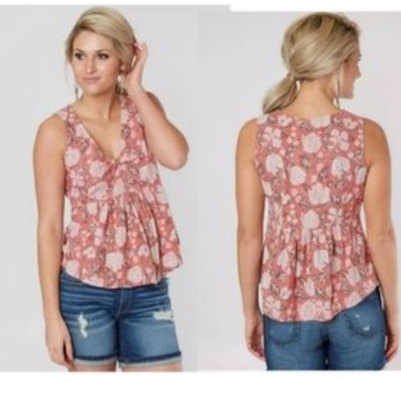 Lucky Brand Tops - Lucky Brand Floral Peplum Tank Top